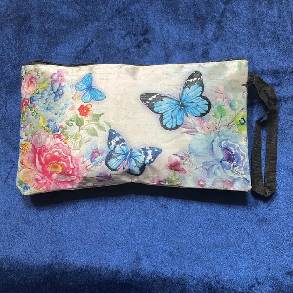 Butterfly Makeup Bag Wristlet Style